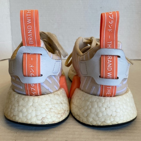 Adidas NMD R2 Linen Beige White Running Shoes Sneakers Size 8.5 - Picture 7 of 14